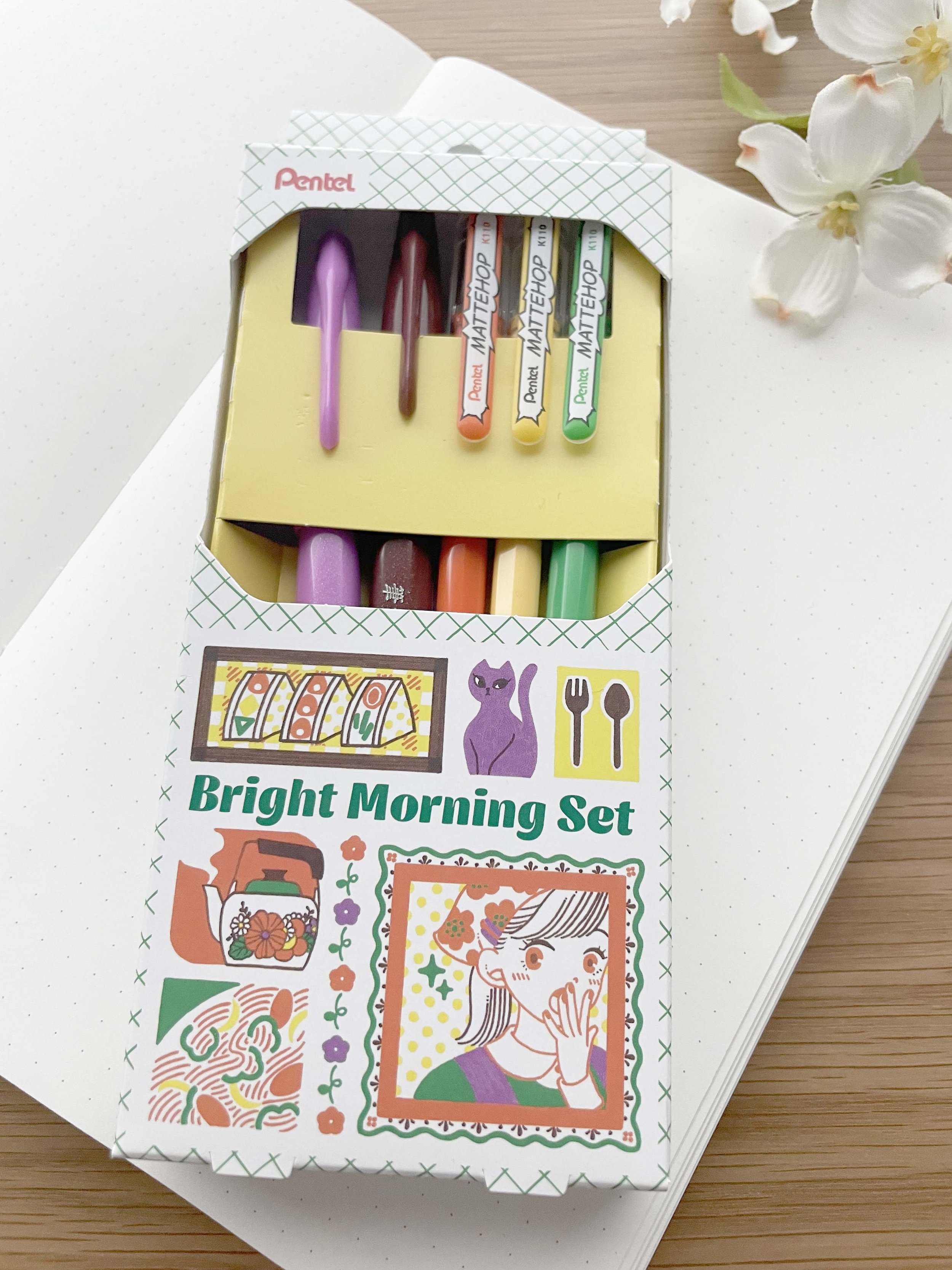 Limited Edition Pentel Pen Set - Mattehop x Brush Pen - Bright